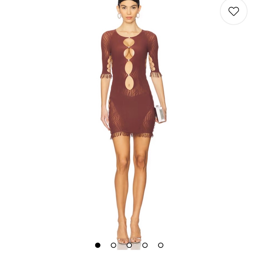 Chic Brown Cut-Out Mini Dress